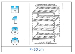 Estante con estantes ranurados 180 H- Profundidad 50cm