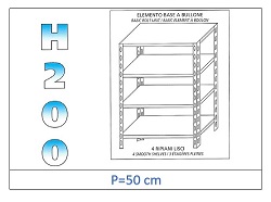 Estante con estantes lisos 200 H- Profundidad 50cm