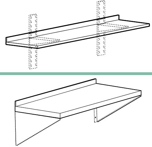 Accessories for wall-mounted shelves