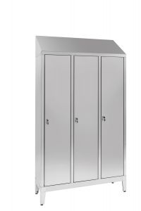 IN-S50.694.00.430 3-door 3-seater Aisi 430 stainless steel dressing cabinet with dirty / clean partition 