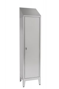 IN-694.03.430 Aisi 430 Stainless Steel Locker With Hinged Door With Internal Plans Cm. 50X40X215H