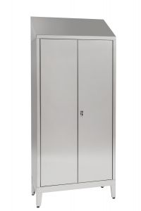 IN-S50.694.04 Shelf Cupboard With 2 Hinged Doors In Stainless Steel Aisi 304 Cm. 95X50X215H