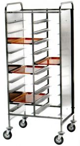 CA1471RPI Stainless steel Reinforced tray-holder trolley 30 trays side panels