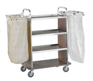 CA1515W Laundry cleaning multipurpose cart with folding sack-holder  Wengé