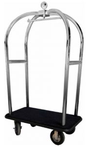 PV2021I Luggage trolley with stainless steel clothing stands pneumatic wheels