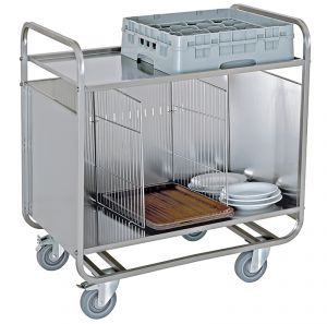 1270PR Plate trolley / stacked trays, capacity 200 plates, service surface