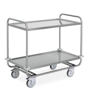 1400P Stainless steel trolley capacity 200 kg, 2 pressed shelves 100x50 cm