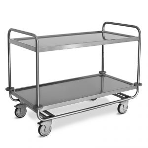 1403P2 Stainless steel trolley capacity 200 kg, 2 pressed shelves 120x60 cm