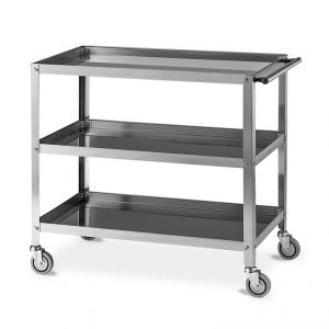 1548 Stainless steel service trolley, 3 shelves cm 90x50x4h