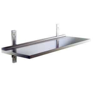 RI9000 - Shelf smooth stainless steel AISI 304 with back dim. cm. 60x30x4h