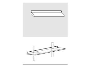 RI9007 - Shelf smooth stainless steel AISI 304 with back dim. cm. 130x30x4h