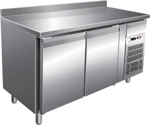 G-SNACK2200TN - Table réfrigérée ventilée en acier inoxydable - 2 portes avec rebord 