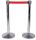 T103351 Stainless steel stanchion belt Red retractable belt 2 meters (Pack of 2 pieces)