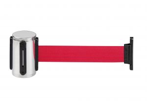 T103391 Wall mounted retractable Red belt Stainless steel receptacle 2 meters