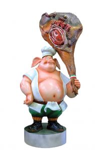 SR004 Ham with pork - 3D advertising ham for gastronomy, height 205 cm