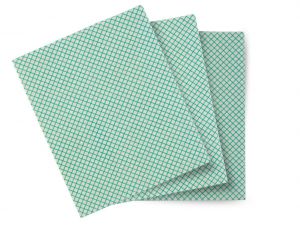 TCH603040 Basic-T cloth - White-Green color - 1 Pack of 10 pieces