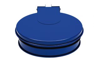 T601011 Bag holder with lid Blue steel