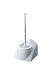 T906450 Squared toilet brush holder in white plastic