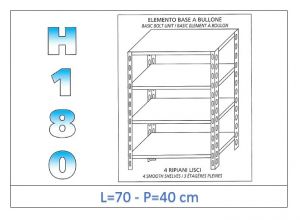 IN-184697040B Shelf with 4 smooth shelves bolt fixing dim cm 70x40x180h 