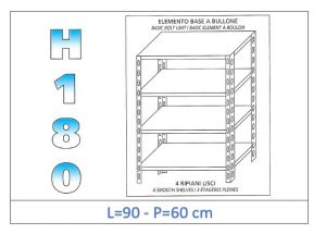 IN-184699060B Shelf with 4 smooth shelves bolt fixing dim cm 90x60x180h 