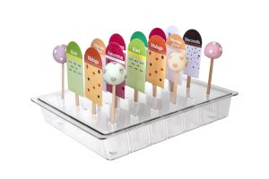 ITP805 Stick- Vertical display for polycarbonate stick holder and lollipop for ice cream display cases