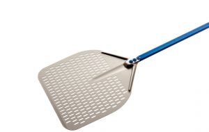 A-30RF-60 Pizza shovel in anodized aluminum perforated rect. 30X 30 cm handle 60 cm