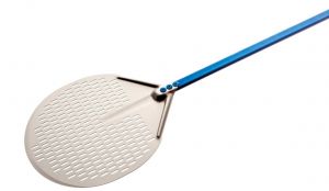 A-32F Round perforated anodized aluminum pizza peel ø 33 cm