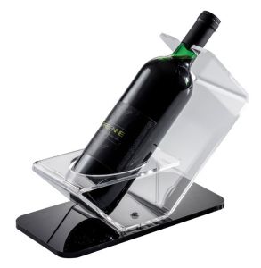 EV00208 SINGLE - Black base wine display, bottle diameter 8.2 cm