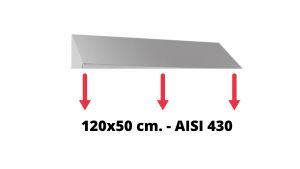 IN-699.50.12.430 Tetto inclinato in acciaio inox AISI 430 dim. 120x50 cm. per armadio IN-690.12.50.430