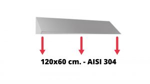 IN-699.60.12 Tetto inclinato in acciaio inox AISI 304 dim. 120x60 cm. per armadio IN-690.12.60