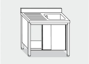 LT1034 Wash Cabinet on stainless steel