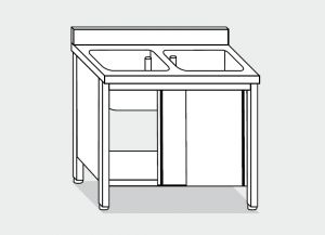 LT1038 Wash Cabinet on stainless steel