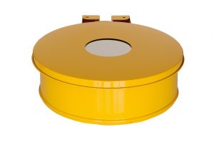 T601014 Bag holder with lid with hole Yellow steel