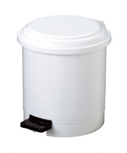 T906103 White Plastic pedal bin 3 liters