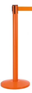 T103374 Colonnina metallica arancione sistema divisorio con nastro Arancione 2 metri (confezione da 2 pezzi)