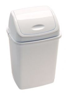 T909018 Polypropylene Swing paper bin White 18 liters (Pack of 12 pieces)