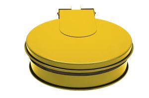 T601016 Bag holder with lid Yellow steel