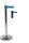 T103340 Retractable belt stanchion Black steel post with blue belt 2 meters (Pack of 2 pieces)