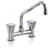 KL1140 PROFESSIONAL double hole tap for sink, knobs and swivel spout