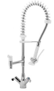 KL2040 PROFESSIONAL single-hole countertop shower mixer with WHITE knobs 60