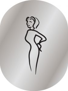 T719952  Woman toilet pictogram Brushed aluminium