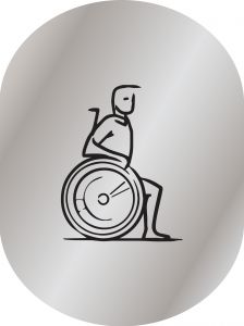 T719954 Disabled toilet sign Brushed aluminium