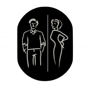T719916 Man Woman pictogram bathroom Black aluminium