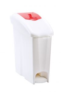 T705081 Raccoglitore sacchetti igienici plastica bianco rosso 25 litri (confezione da 2 pezzi)