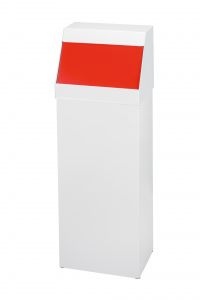 T790027 Contenitore rettangolare push metallo bianco sportello rosso 50 litri