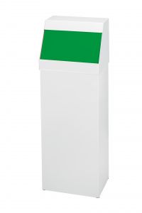 T790028 White steel with Green push lid 50 liter bin