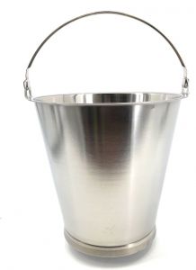 SE-G12B 12 liter graduated stainless steel bucket with base
