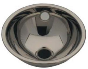 LX1000 Stainless steel spherical washbasin, central drain 205x235x115 mm - LUCIDO -