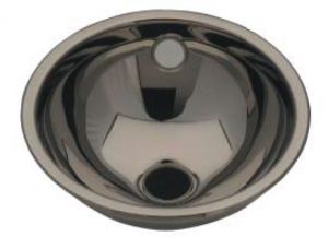 LX1010 Stainless steel spherical washbasin central drain 205x235x115 mm - SATIN -