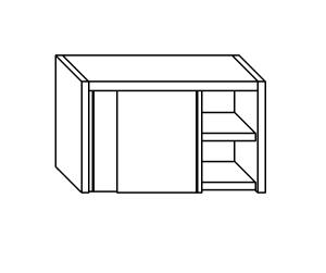 PE7019 Cabinet with sliding doors in stainless steel with a shelf L = 130cm